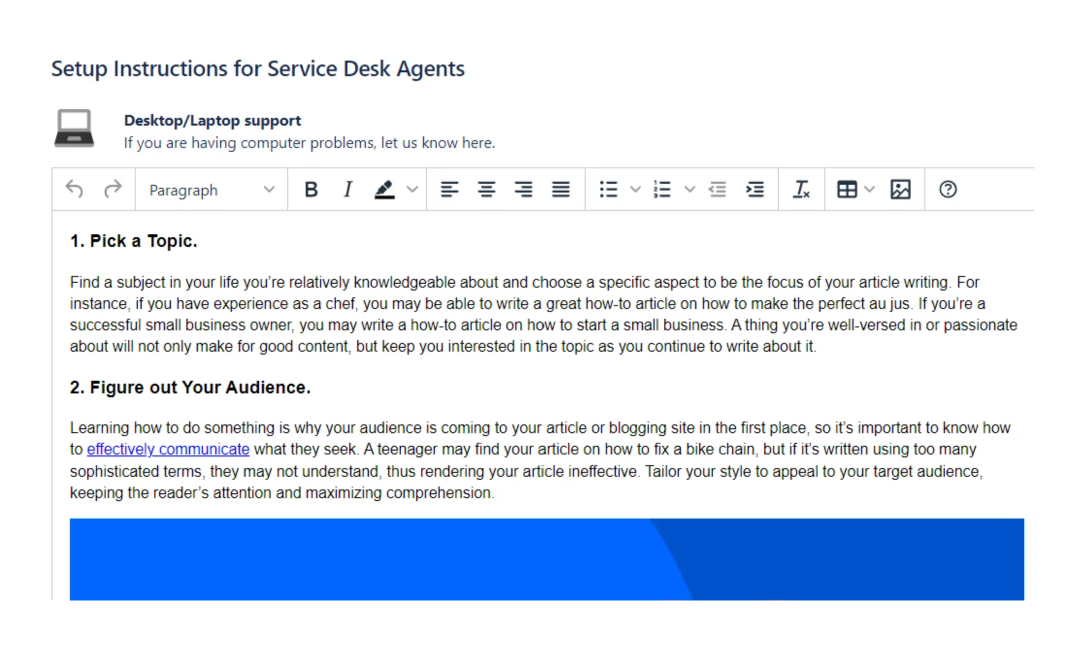 Instructions for Service Desk in Jira